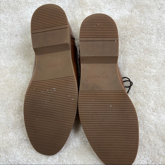 Steve Madden Brown Leather "Nunan" Lace Up Shoes - Size 13 - Picture 5 of 14